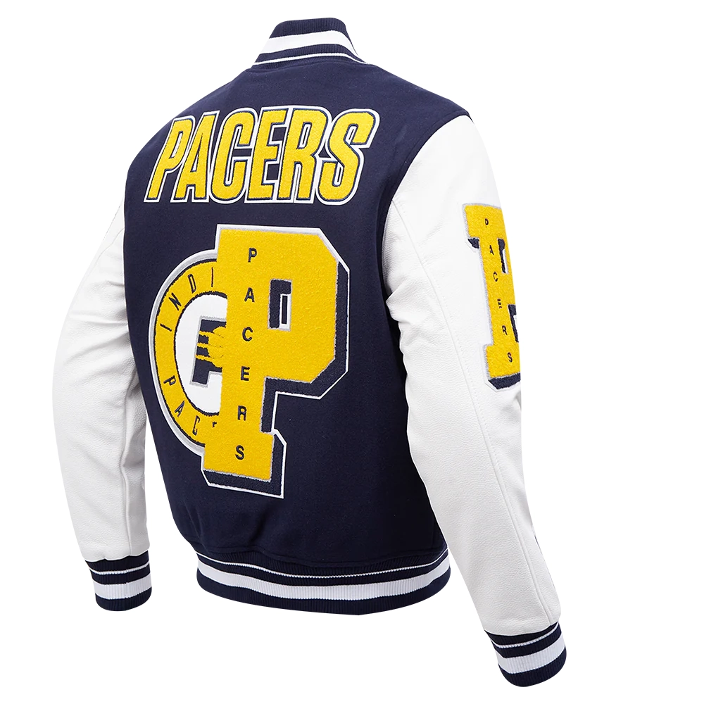 Indiana pacers pro standard mashup wool and leather varsity jacket 3
