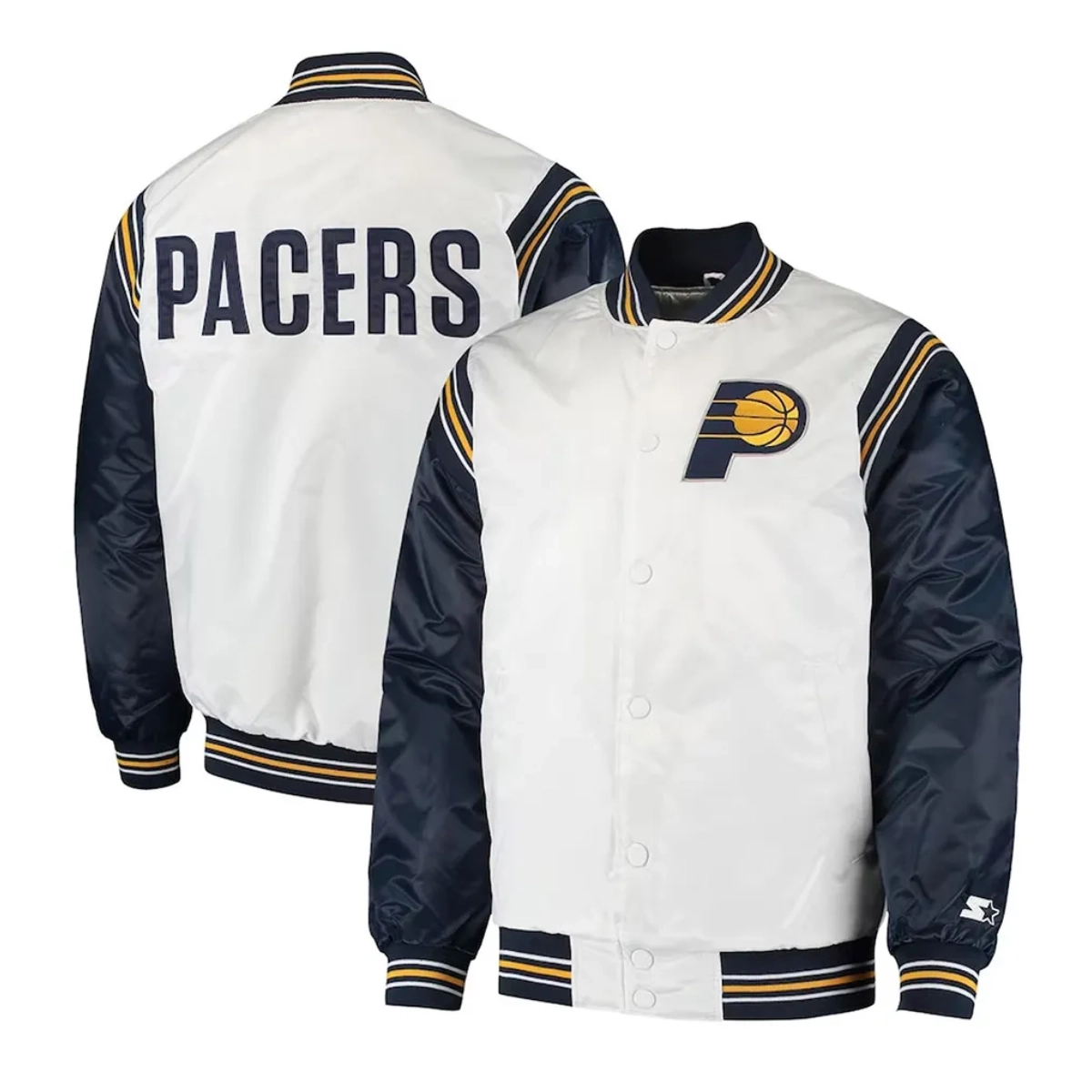 Indiana pacers renegade white satin jacket