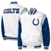 Indianapolis colts pitch full snap satin varsity jacket white blue 2