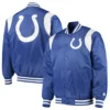 Indianapolis prime time full snap satin varsity jacket blue 1