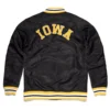 Iowa hawkeyes full snap satin varsity jacket black 1 1
