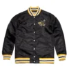 Iowa hawkeyes full snap satin varsity jacket black 1