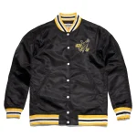 Iowa Hawkeyes Logo Full-Snap Black Satin Jacket