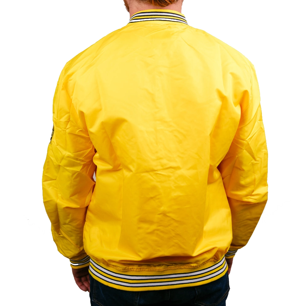 Iowa hawks full snap vintage varsity jacket yellow 1 1