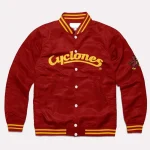 Iowa State Cyclones Script Burgundy Satin Varsity Jacket