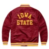 Iowa state full snap satin varsity jacket red 1 1