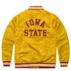 Iowa state full snap vintage satin varsity jacket yellow 1 1