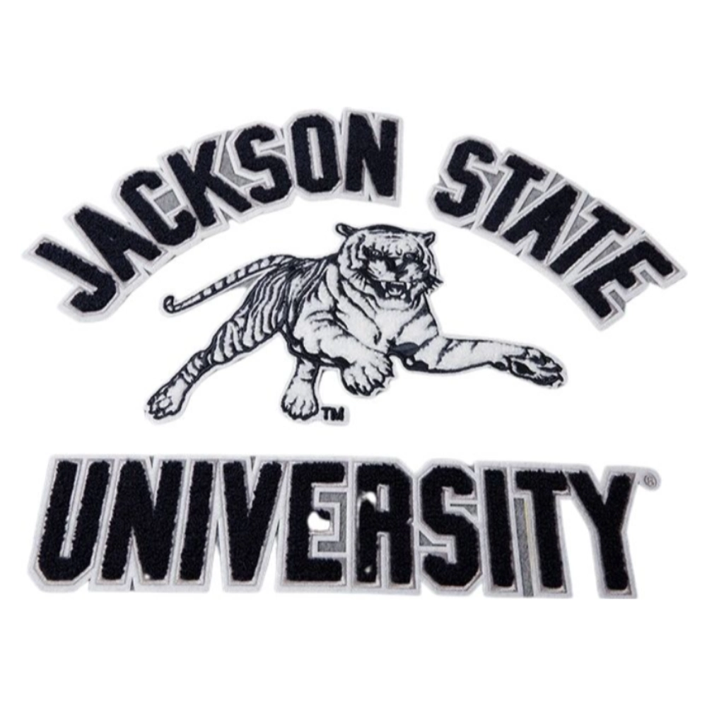Jackson state tigers classic wool leather white varsity jacket