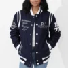 Jackson state tigers collegiate luxe wool bomber varsity navy jacket