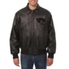 Jacksonville jaguars tonal full leather bomber jacket black 1