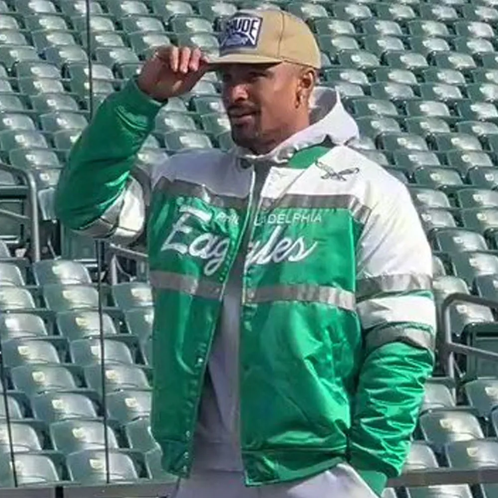 Jalen hurts philadelphia eagles satin jacket