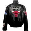 Jeff hamilton chicago bulls full black leather jacket 2