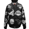 Jeff hamilton limited edition 50th anniversary of hip hop nba collage black white leather jacket 1