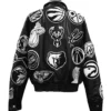 Jeff hamilton limited edition 50th anniversary of hip hop nba collage black white leather jacket 3