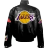 Jeff hamilton los angeles lakers full black leather jacket 2