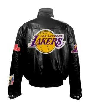 Jeff hamilton los angeles lakers full black leather jacket 2