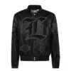 Jeff hamilton los angeles lakers full black leather jacket 5