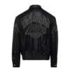 Jeff hamilton los angeles lakers full black leather jacket 6