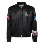 Super Bowl LVII Full-Snap Full Leather Black Jacket