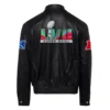 Jeff hamilton super bowl lvii full snap black leather jacket 2