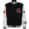 Jeffhamilton x toronto raptors blackwhite wool leather varsity jacket 1