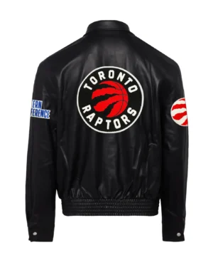 Jeffhamilton x toronto raptors full black leather jacket 2