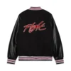 Jordan womens black wool leather varsity jacket 2