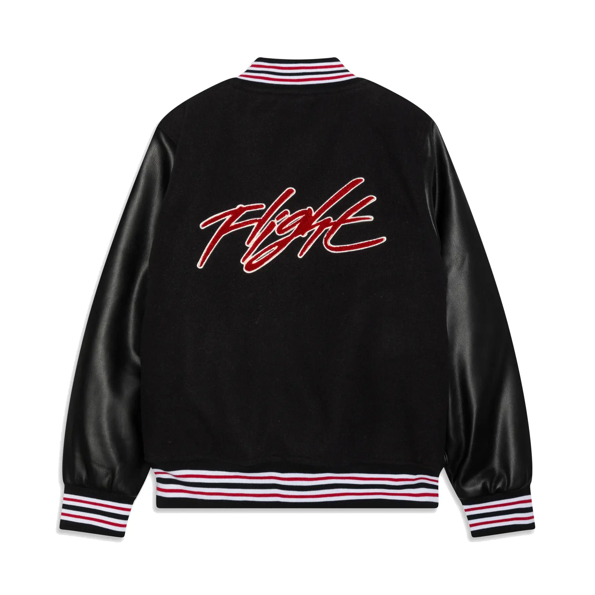 Jordan womens black wool leather varsity jacket 2