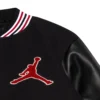 Jordan womens black wool leather varsity jacket 3