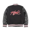 Jordan womens black wool leather varsity jacket 5