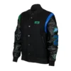 Jordan x aleali may black wool leather varsity jacket 1