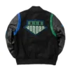 Jordan x aleali may black wool leather varsity jacket 4