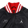 Jordan x nike womens black satin varsity jacket 3