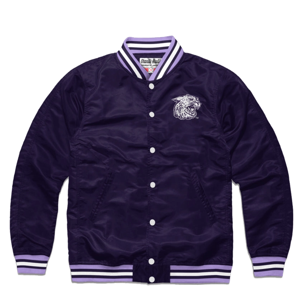 K state willie wildcat full snap vintage varsity jacket navy 1