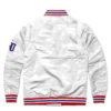 Kansas circus font full snap satin varsity jacket white 1 1