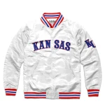 Kansas State Wildcats Full-Snap White Satin Jacket