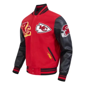 Kansas city chiefs best of mens wool and leather jacket