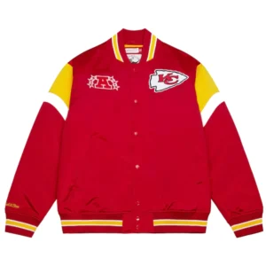 Kansas city chiefs cooperstown full snap satin varsity jacket 3