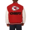 Kansas city chiefs genuine wool leather varsity jacket red white 1 1