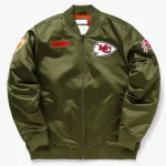 Kansas City Chiefs Full-Zip Green Satin Jacket