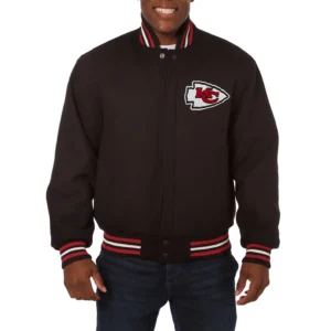 Kansas city chiefs handmade wool jacket black 1