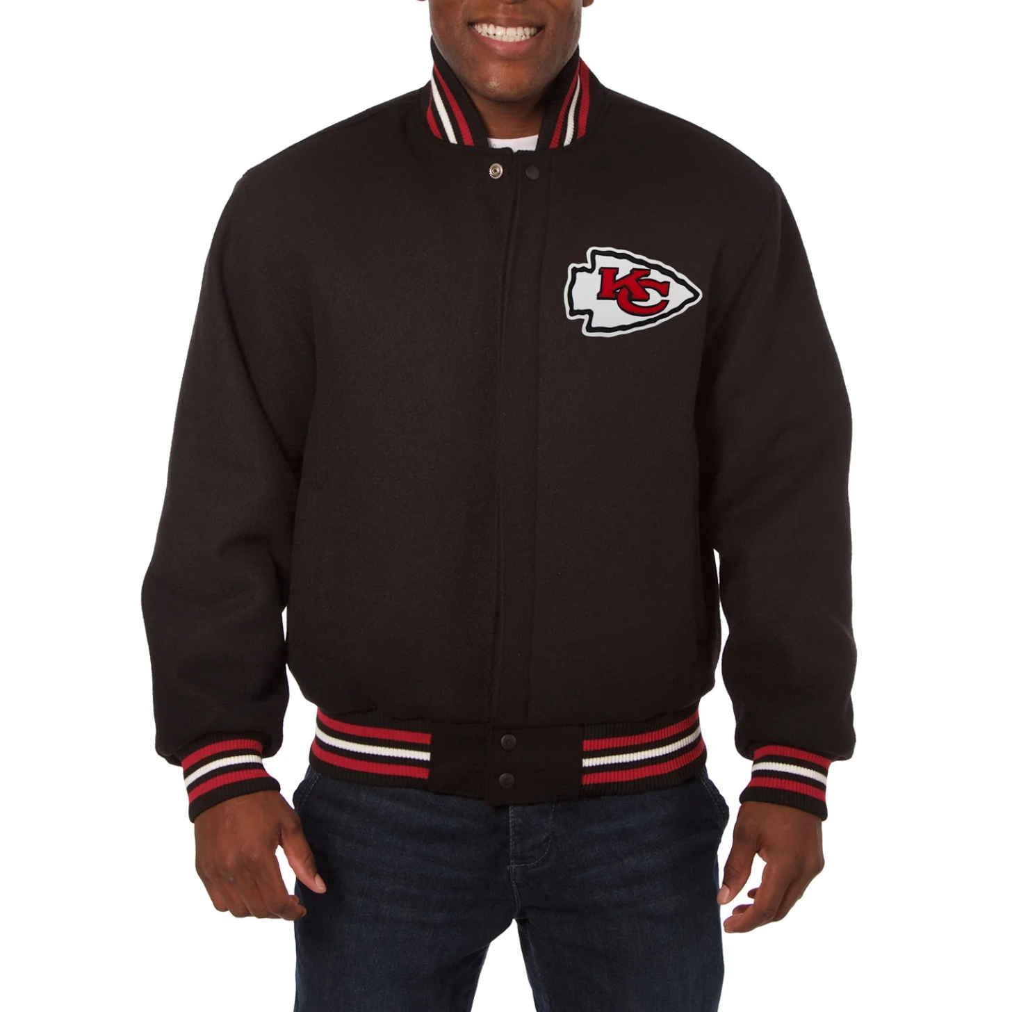 Kansas city chiefs handmade wool jacket black 1