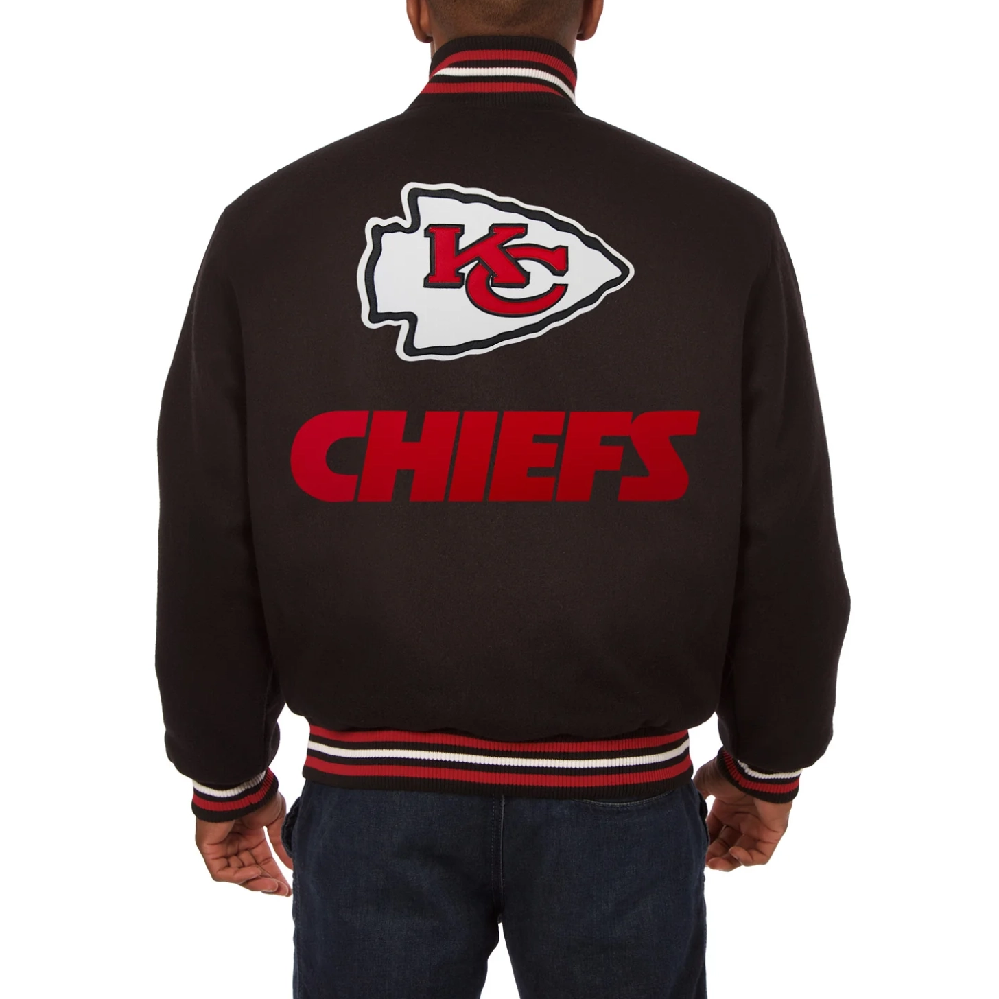Kansas city chiefs handmade wool jacket black 2