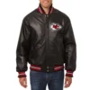 Kansas city chiefs leather varsity jacket black 1