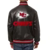 Kansas city chiefs leather varsity jacket black 2