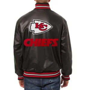 Kansas city chiefs leather varsity jacket black 2