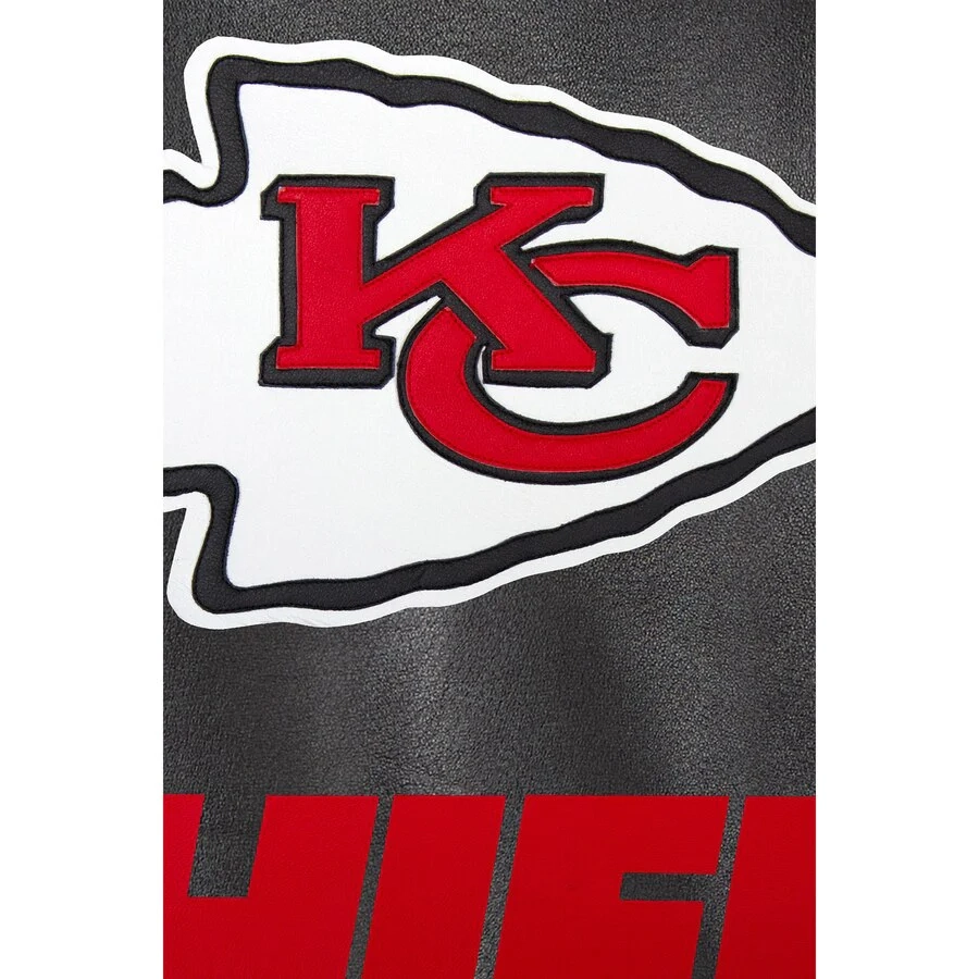 Kansas city chiefs leather varsity jacket black 4