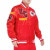 Kansas city chiefs mashup full snap satin varsity jacket red 2