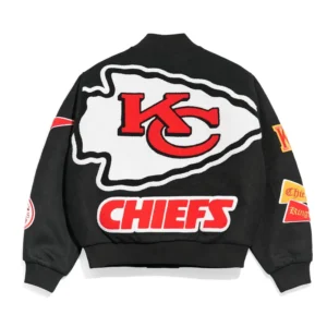 Kansas city chiefs pennant black varsity wool jacket