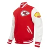 Kansas city chiefs pro standard old english wool and leather varsity jacket 1